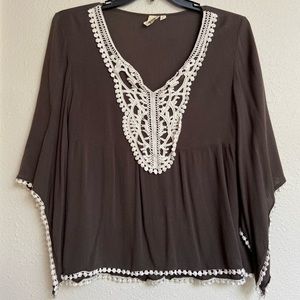 Olive Green Blouse with Cool Sleeves